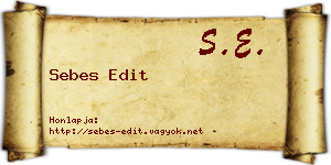 Sebes Edit névjegykártya